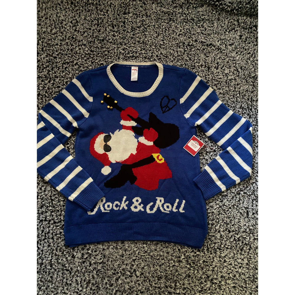 NWT Rock & Roll Santa Ugly Christmas Sweater